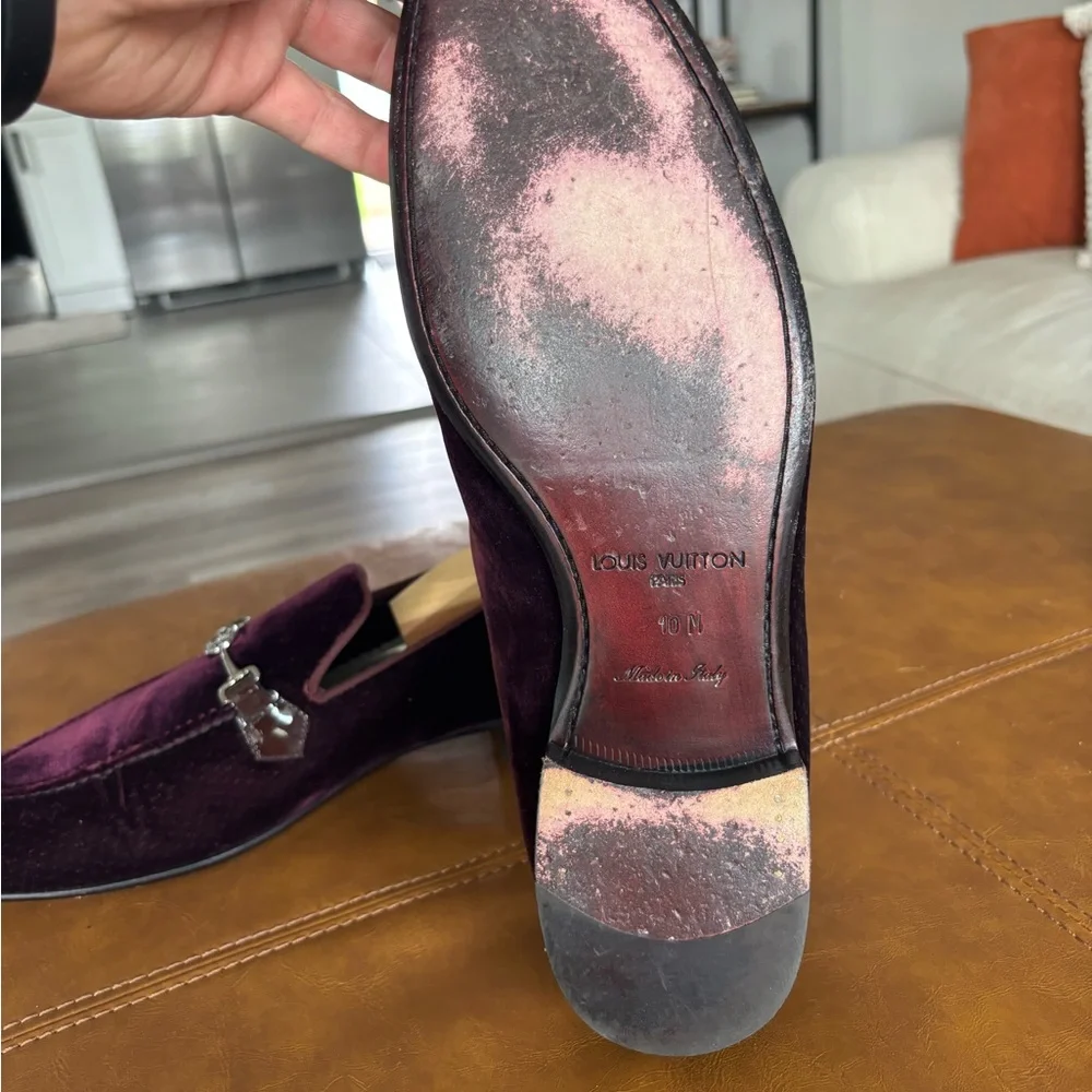 Louis Vuitton Velvet Loafers in Deep Purple - Picture 4 of 8